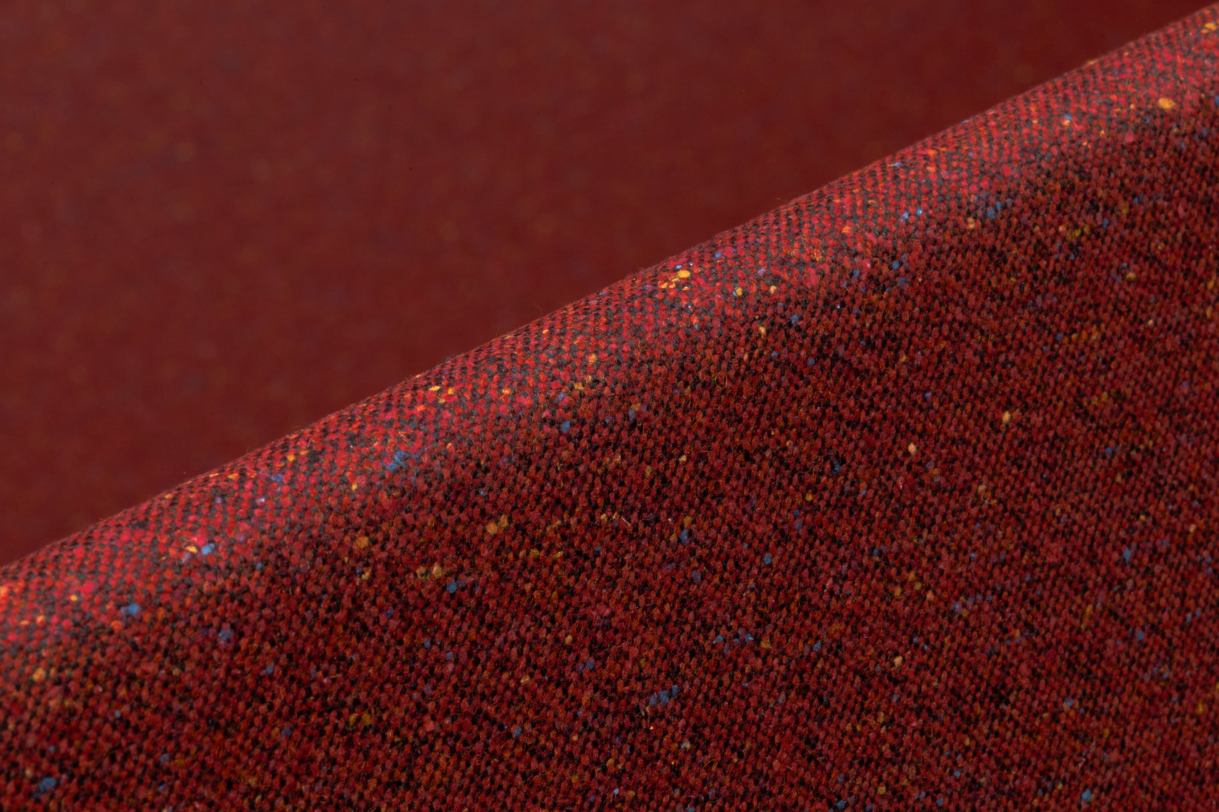 Italian Wool Blend Tweed Suiting - Brick Red