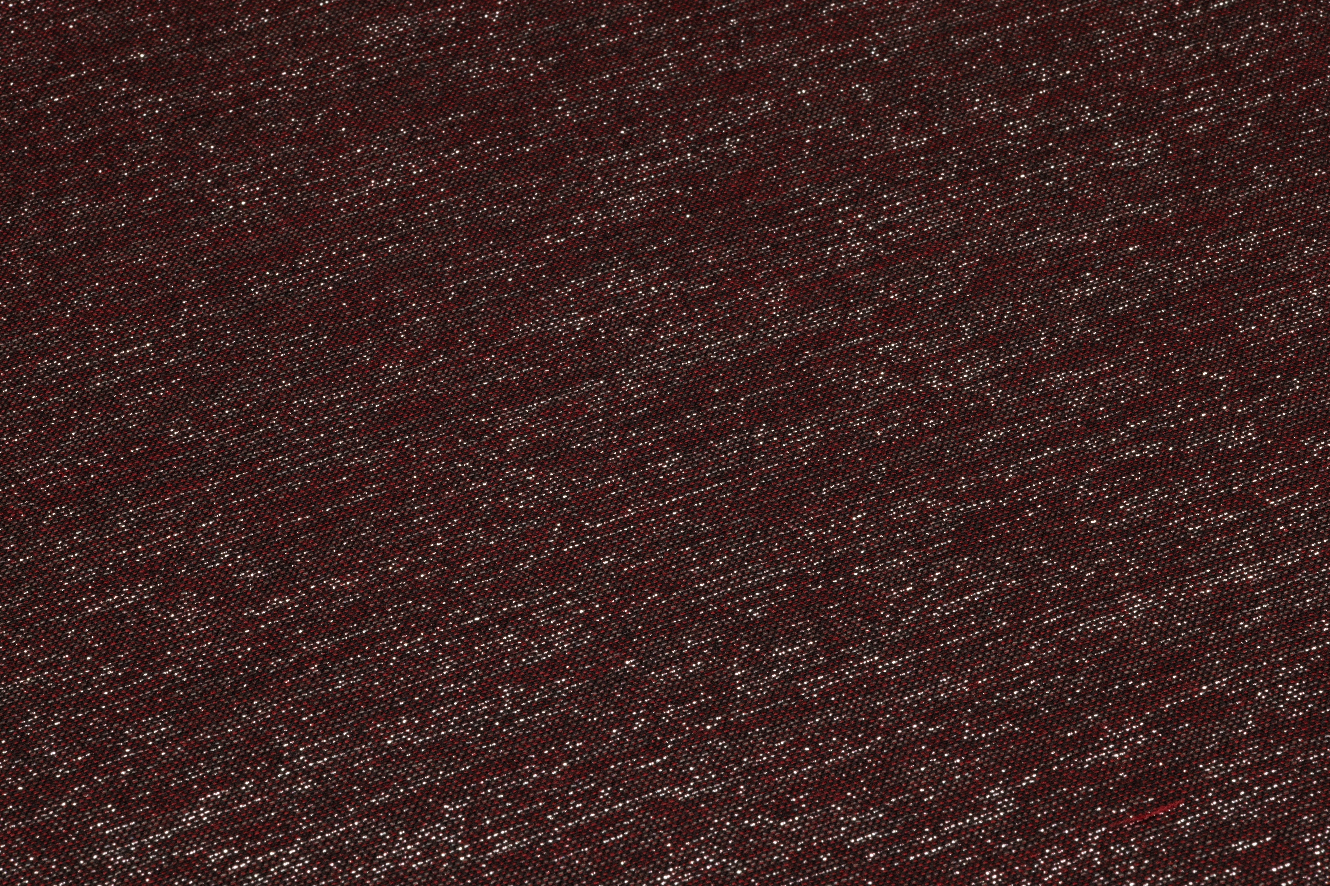 Metallic Italian Wool Flannel Suiting - Burgundy / Silver