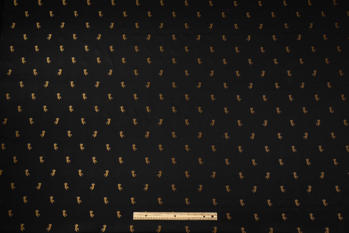 Bunny Embroidered Italian Wool Gabardine - Black / Gold