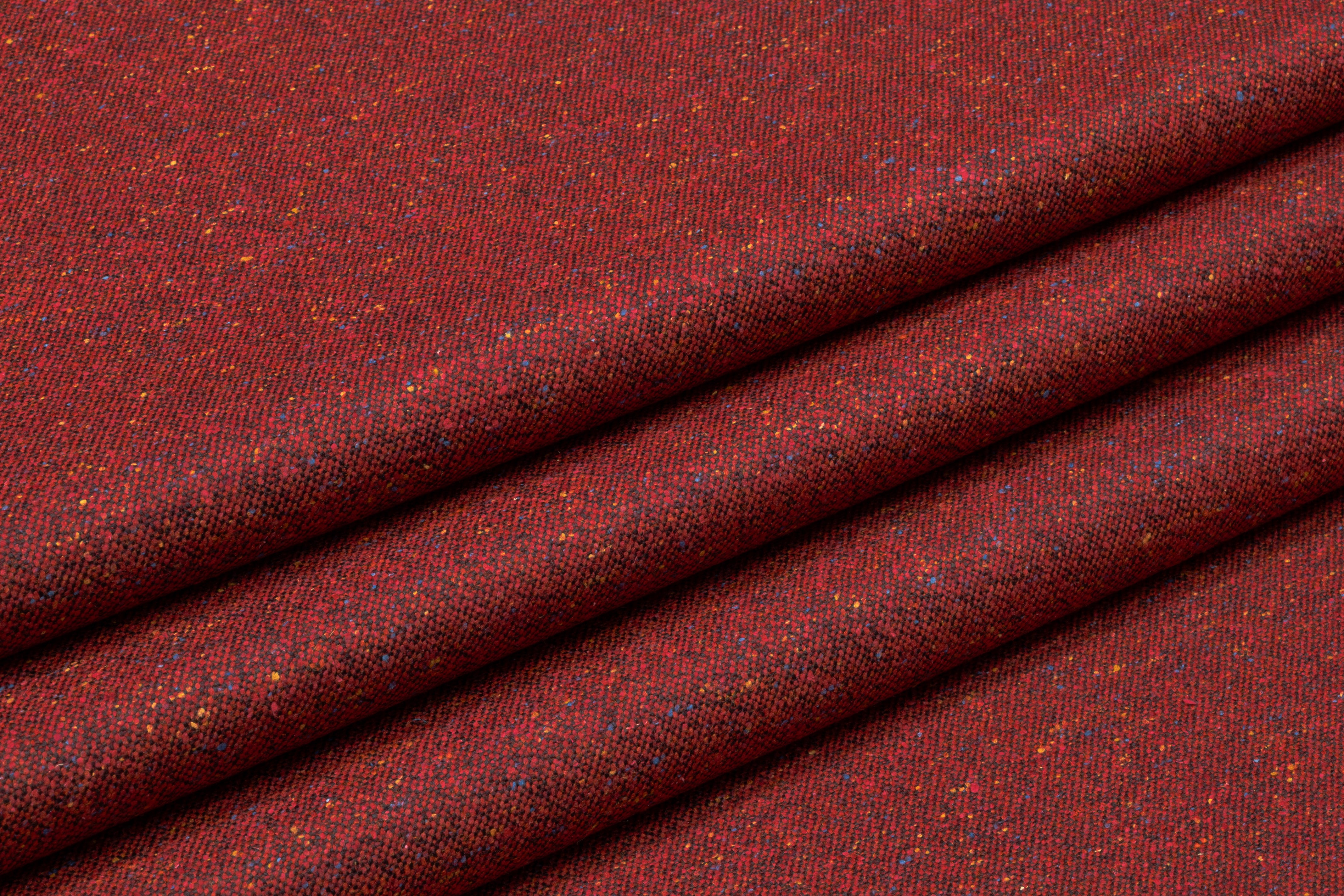 Italian Wool Blend Tweed Suiting - Brick Red