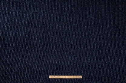 Metallic Italian Wool Tweed - Blue / Black
