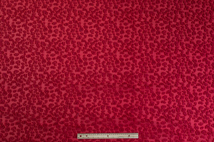 Cheetah Design Silk Burnout Organza - Maroon