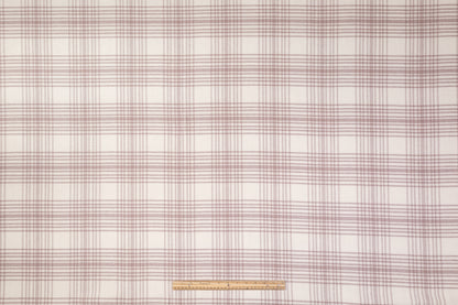 Checked Italian Wool Nylon Coating - Off White/ Light Mauve