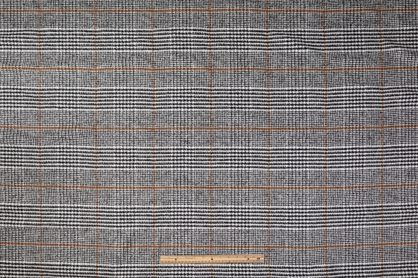 Glen Check Italian Wool Nylon Tweed Coating - Black / White / Brown