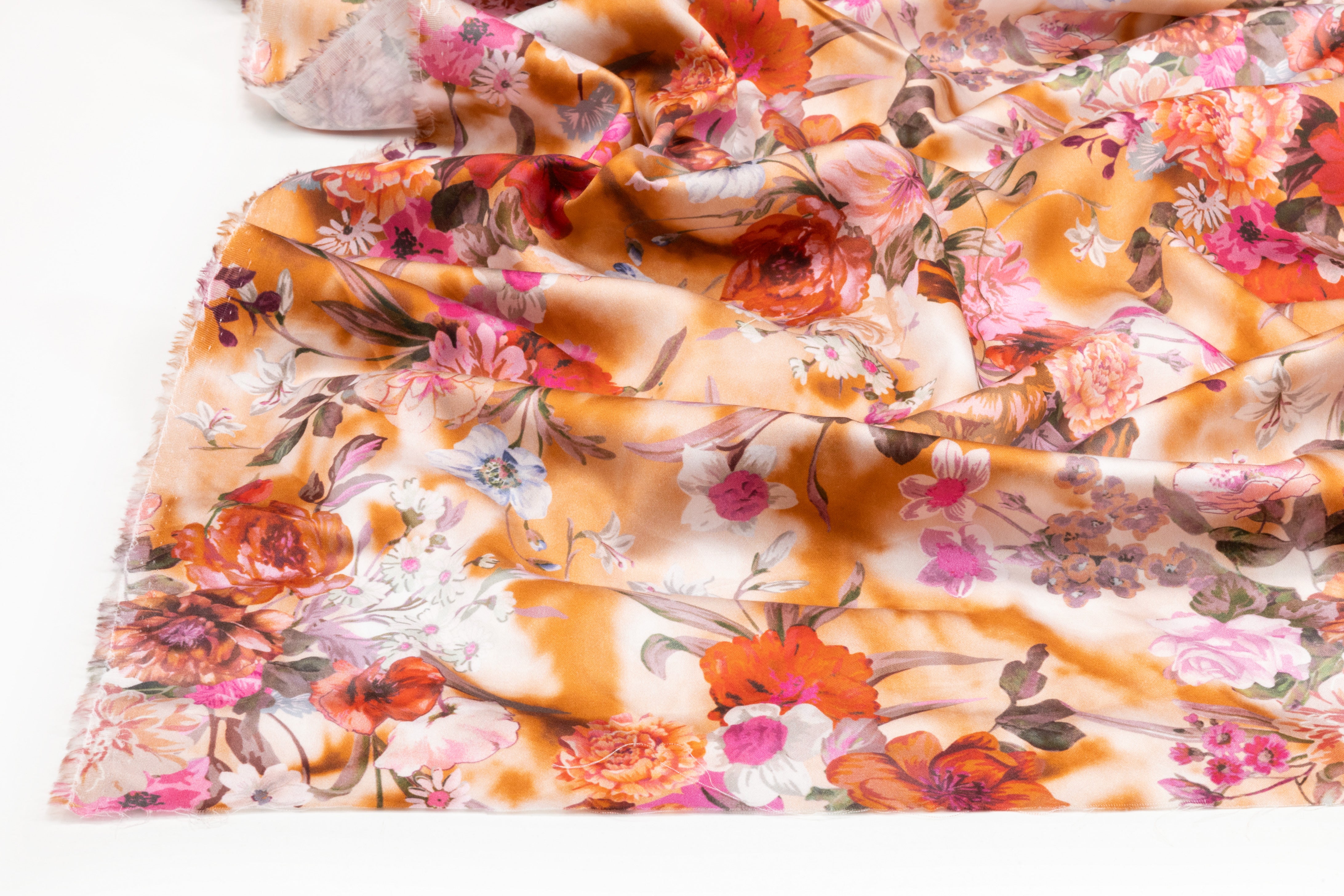 Floral Italian Cotton Print - Peach