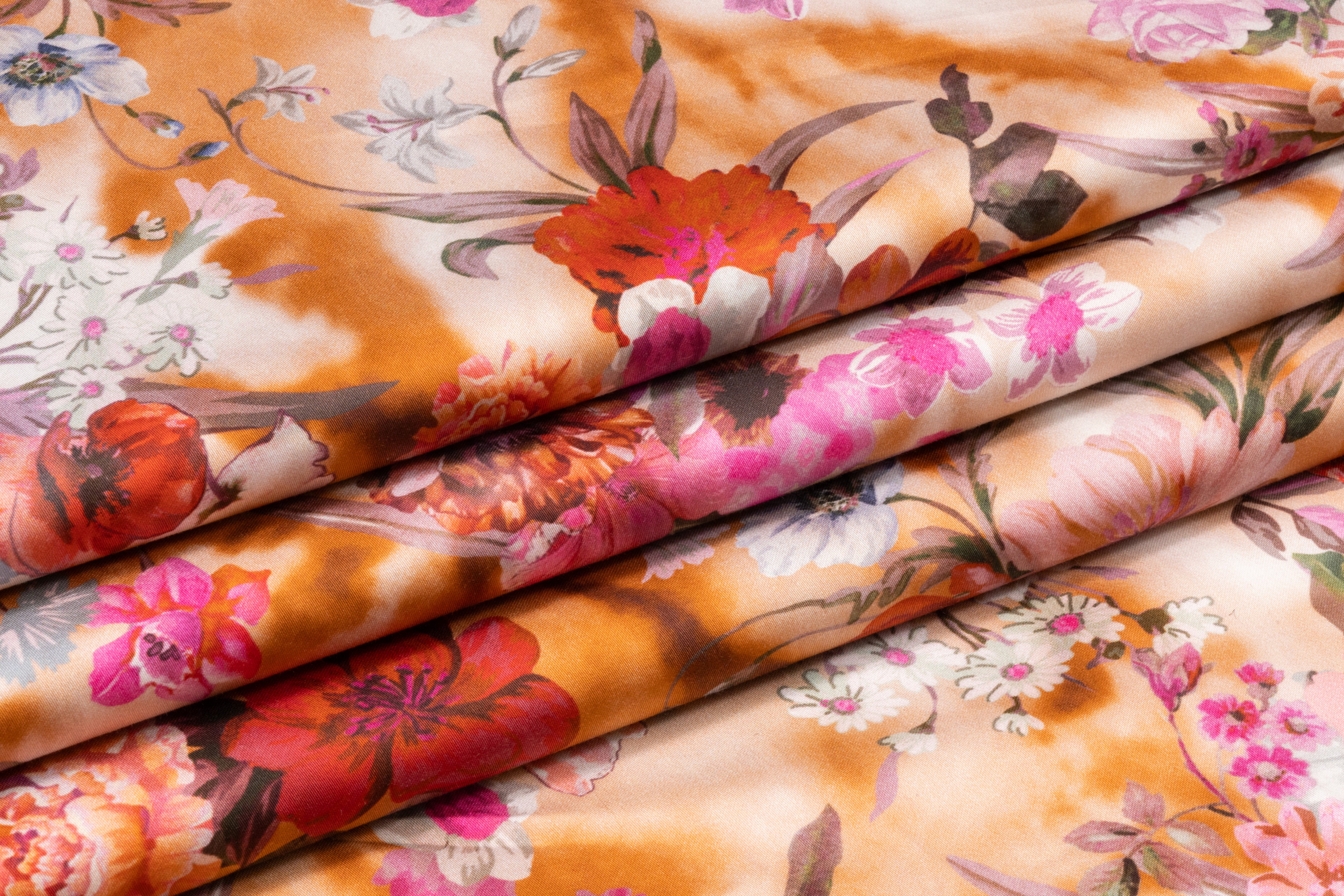 Floral Italian Cotton Print - Peach