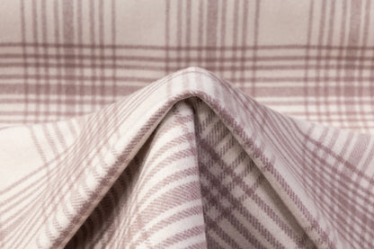 Checked Italian Wool Nylon Coating - Off White/ Light Mauve