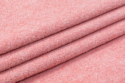 Italian Wool Blend Tweed Coating - Peach / Pink / Off White