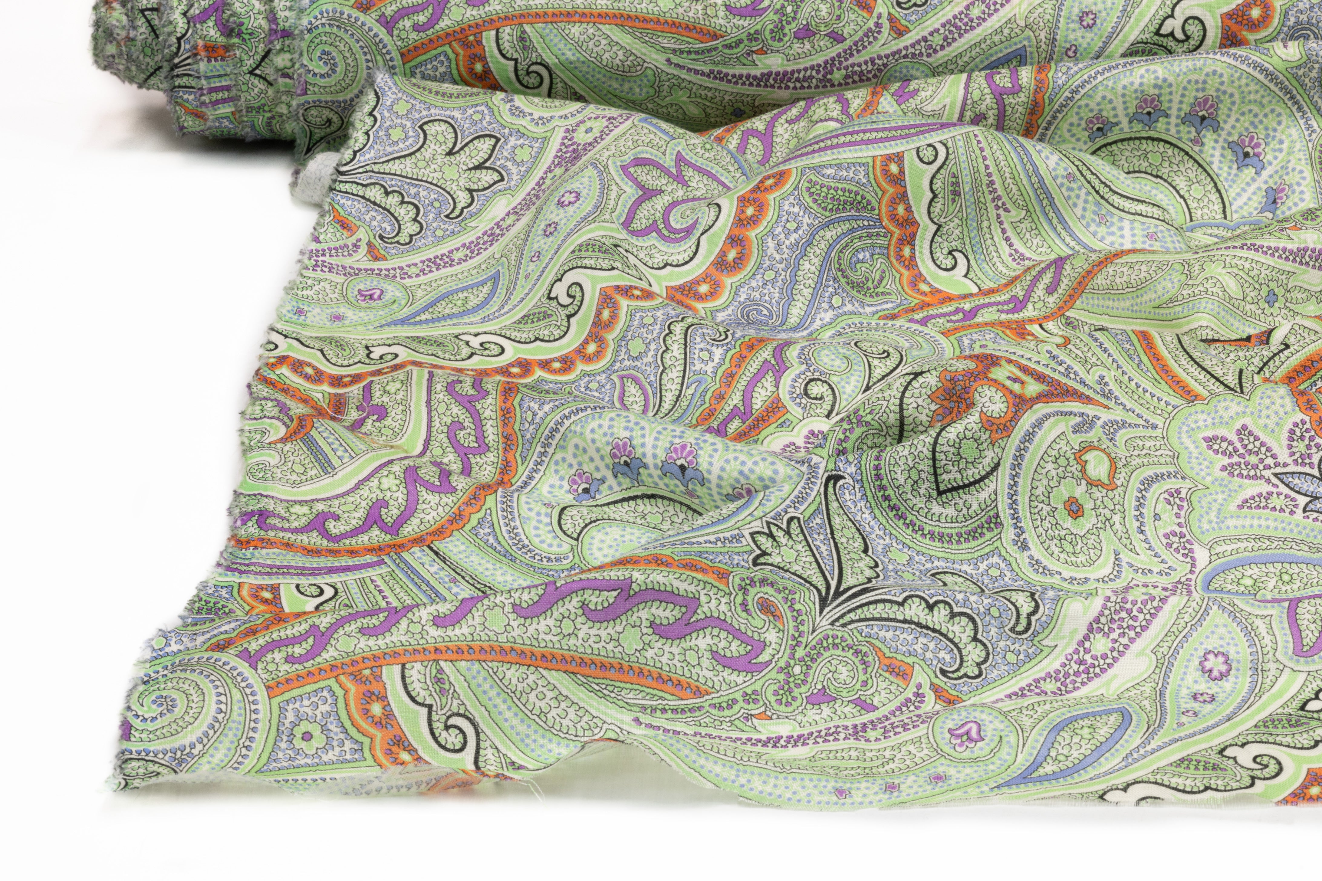 Paisley Italian Linen - Green
