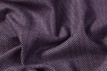 Two-Tone Herringbone Italian Wool Suiting - Lilac / Black