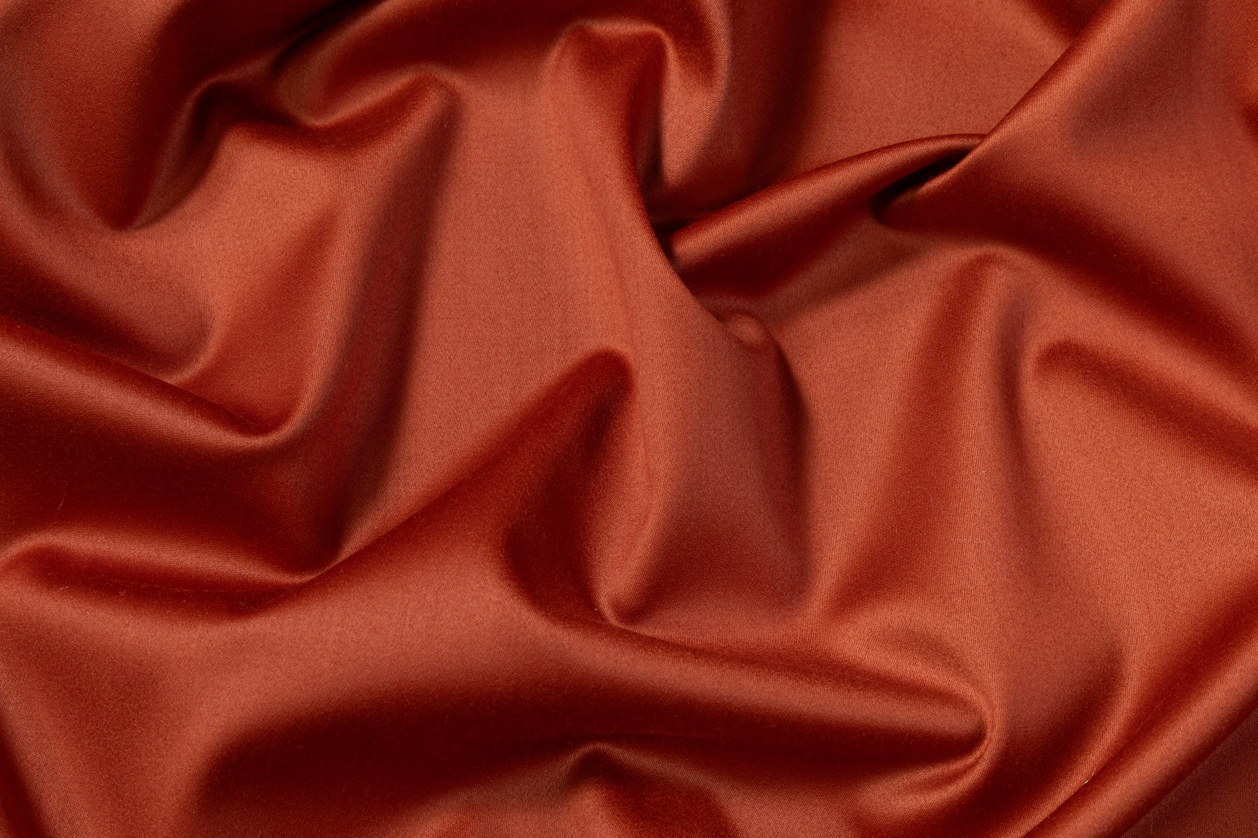 Italian Wool Satin Faille Suiting - Rust