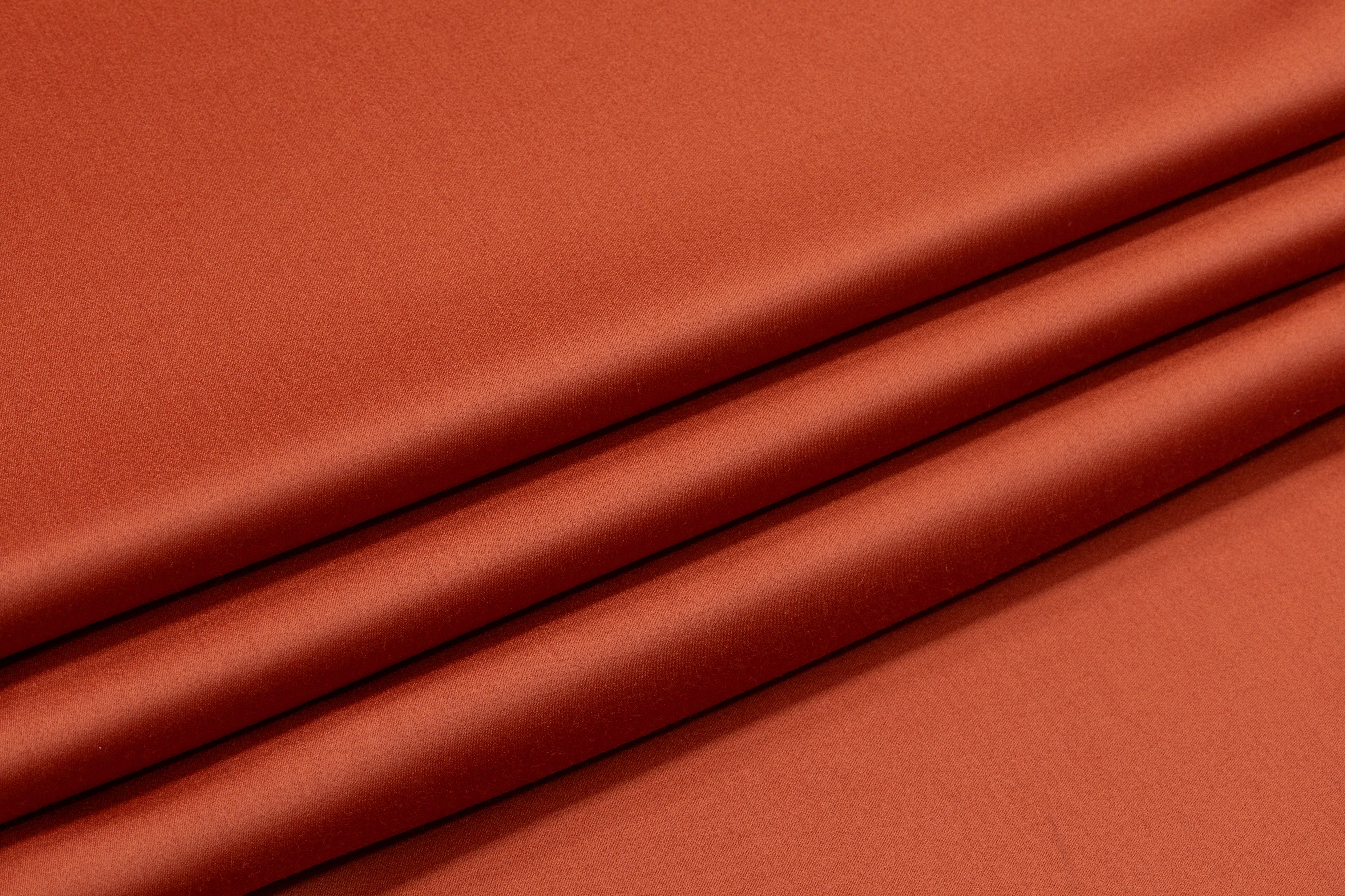 Italian Wool Satin Faille Suiting - Rust