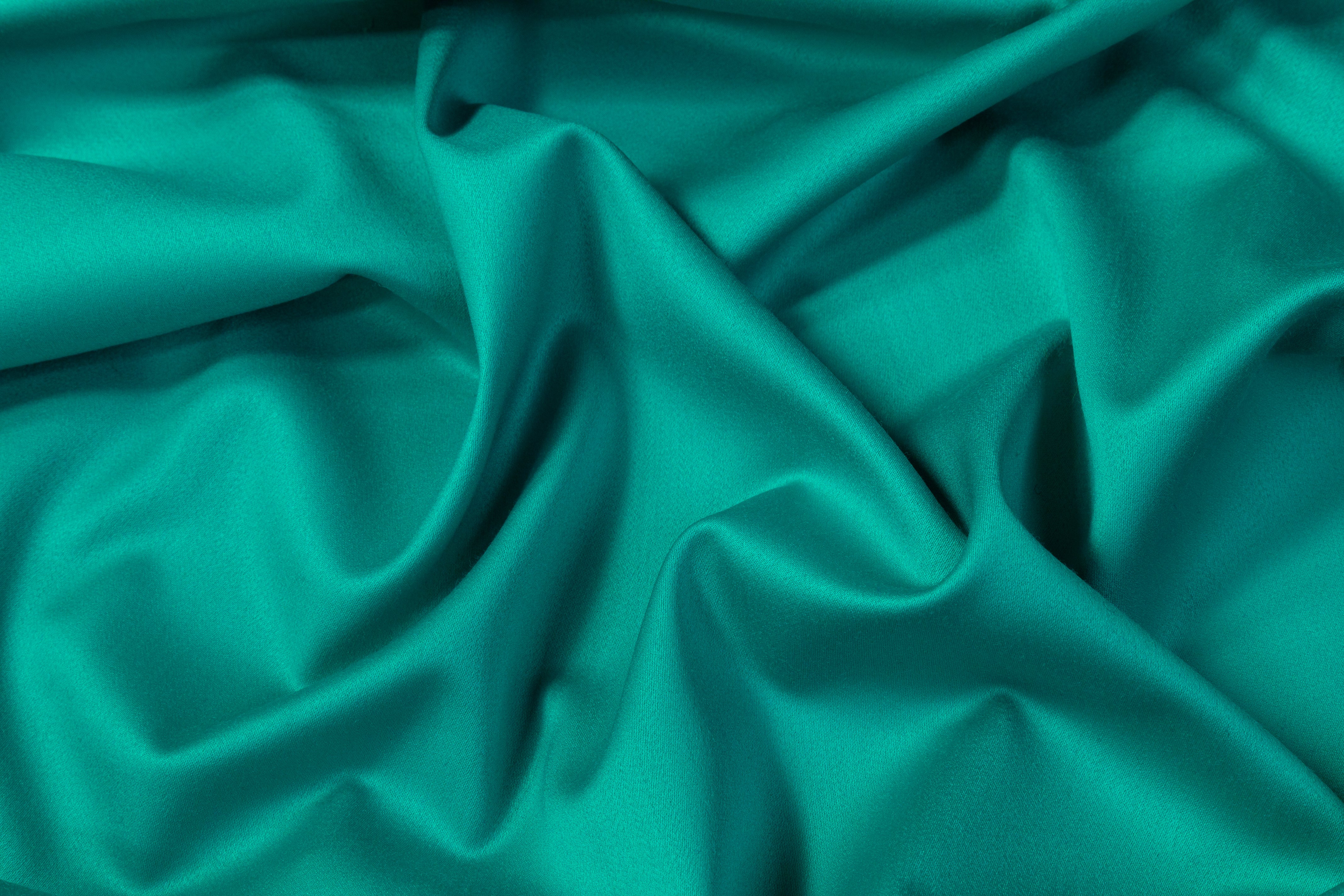 Italian Wool Satin Faille Suiting - Teal Green