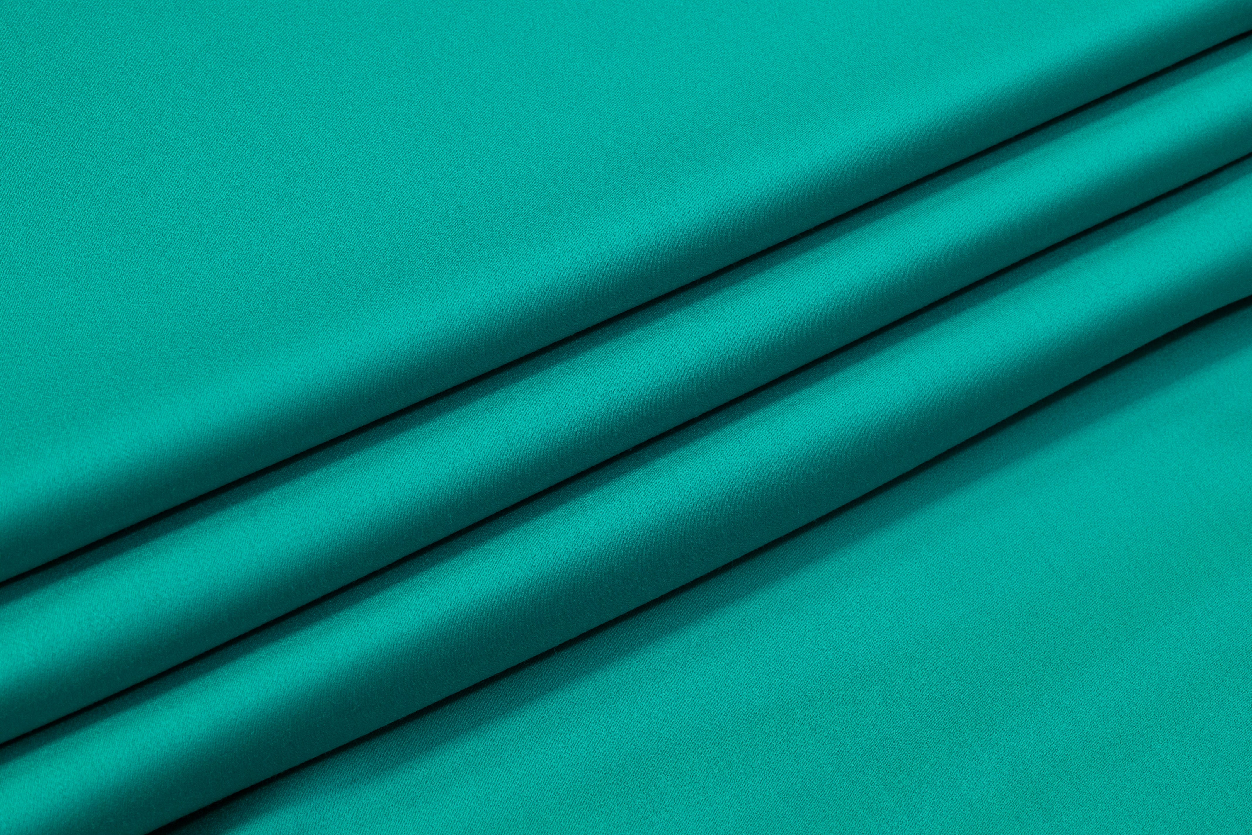 Italian Wool Satin Faille Suiting - Teal Green