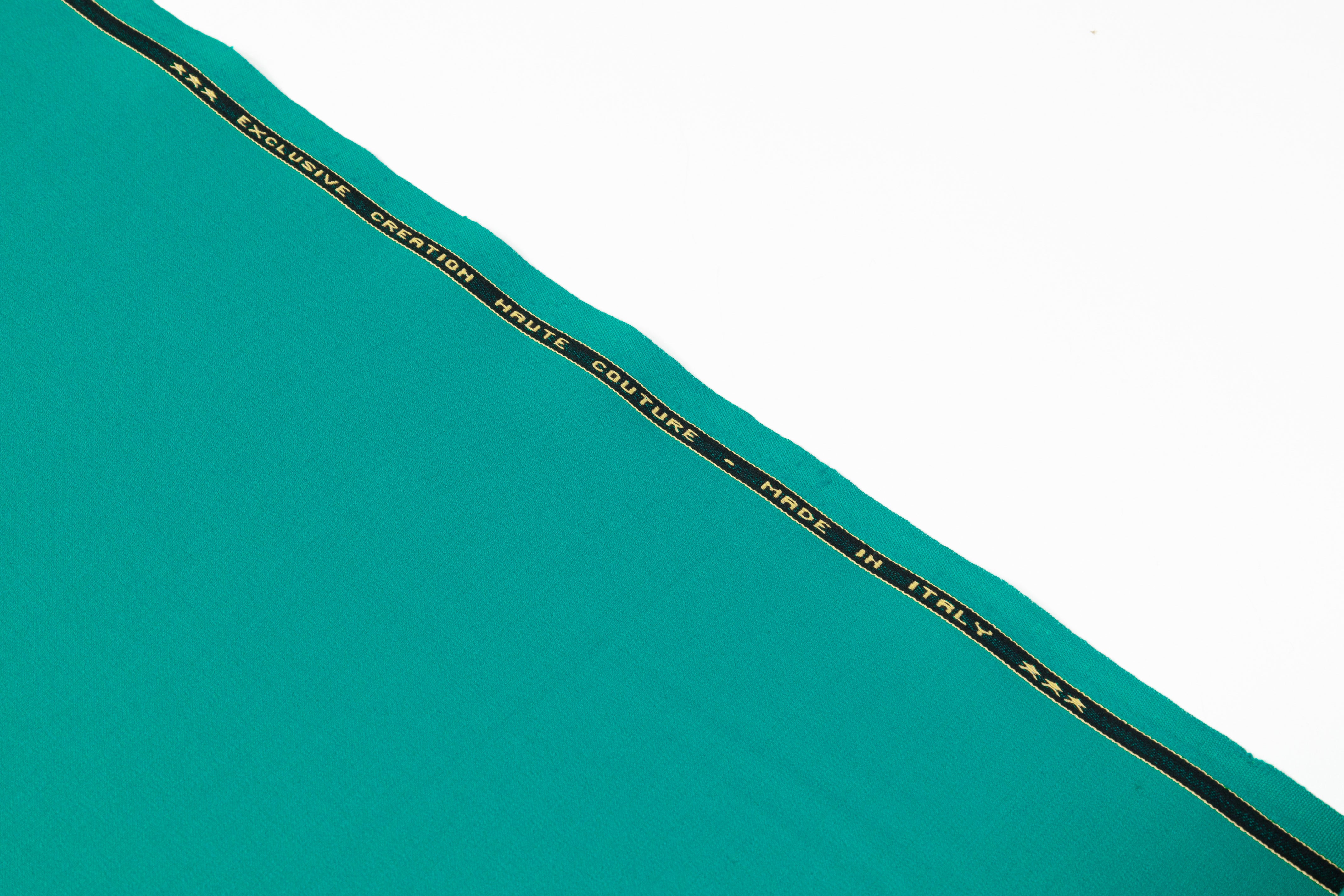 Italian Wool Satin Faille Suiting - Teal Green
