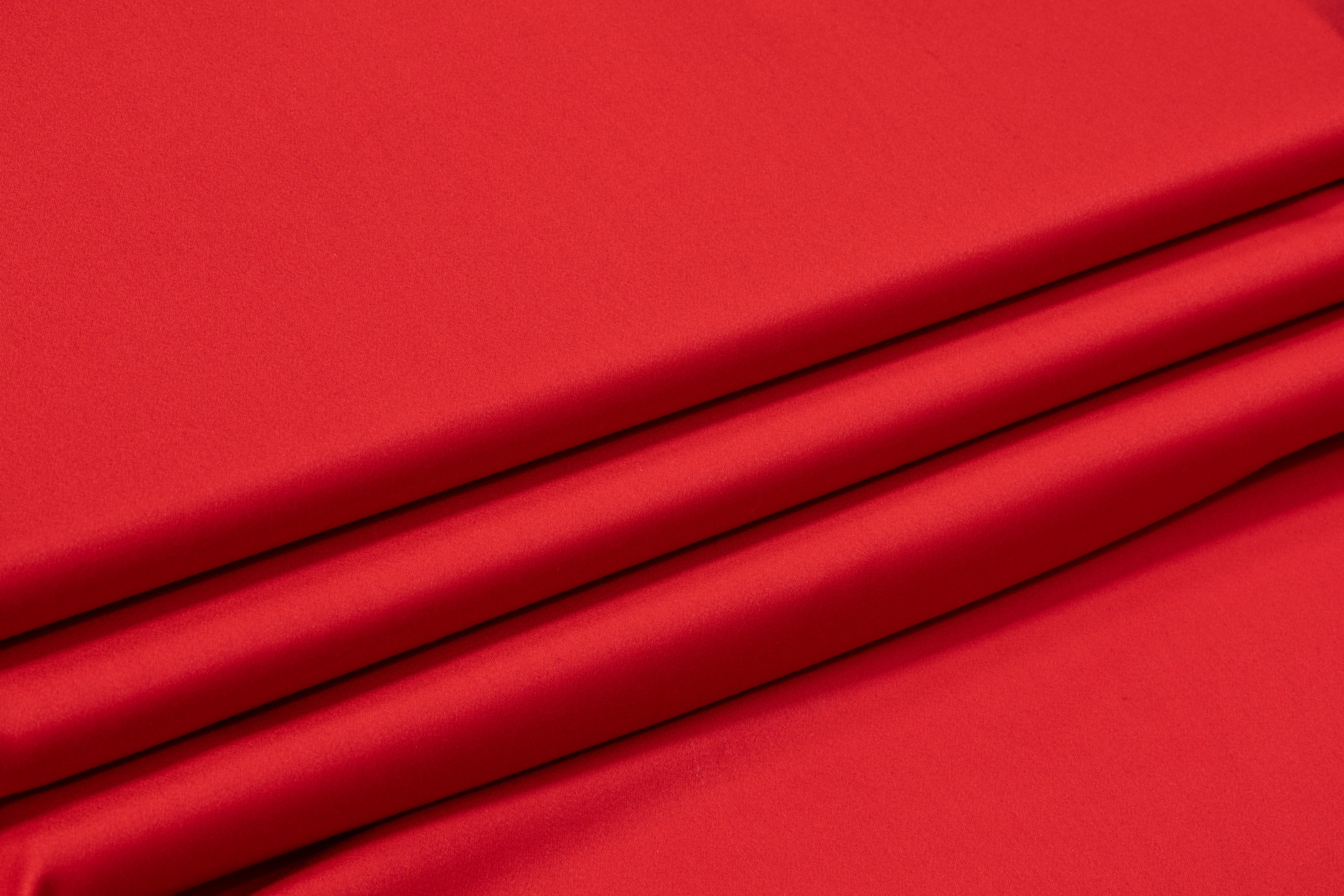 Italian Wool Satin Faille Suiting - Red