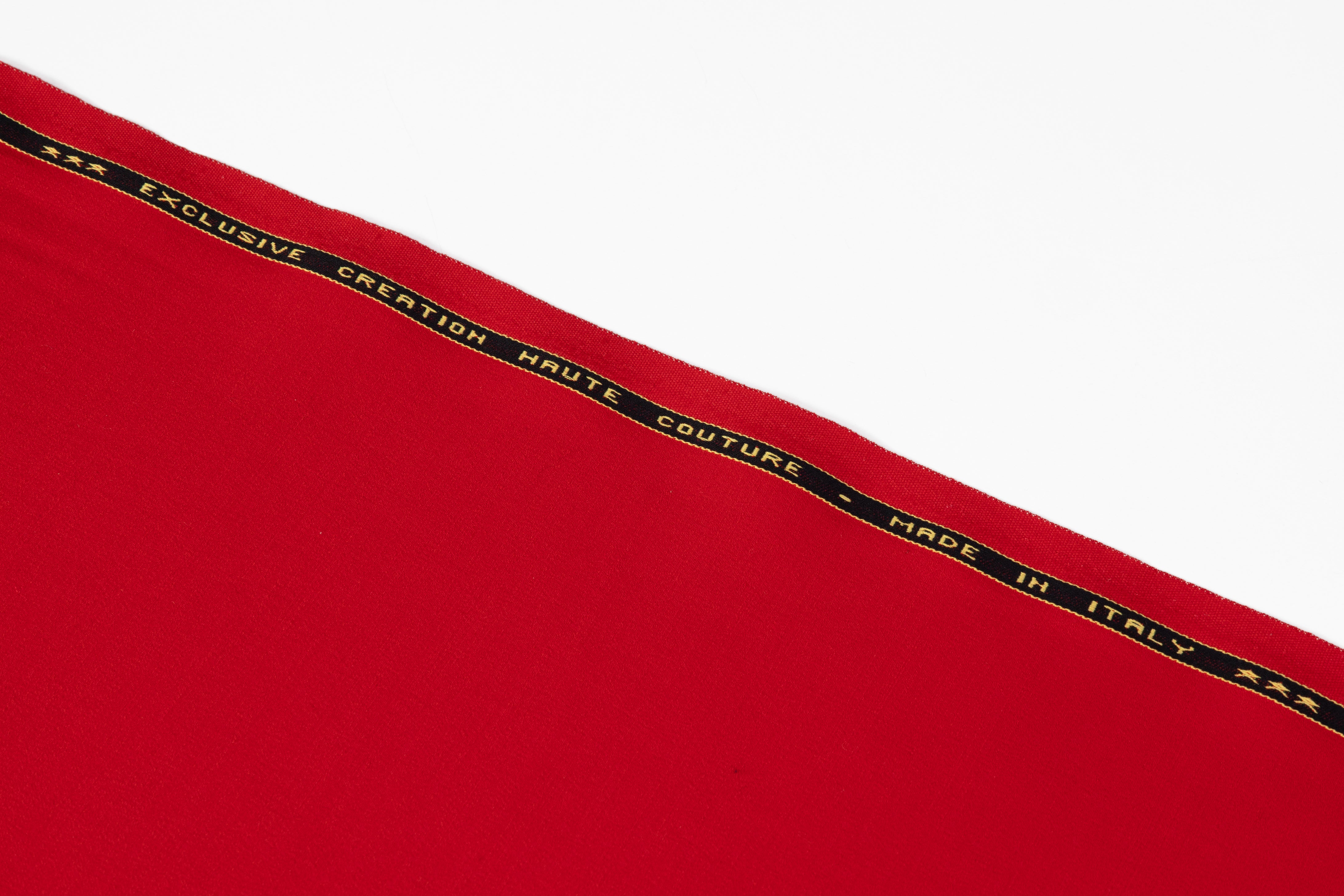 Italian Wool Satin Faille Suiting - Red