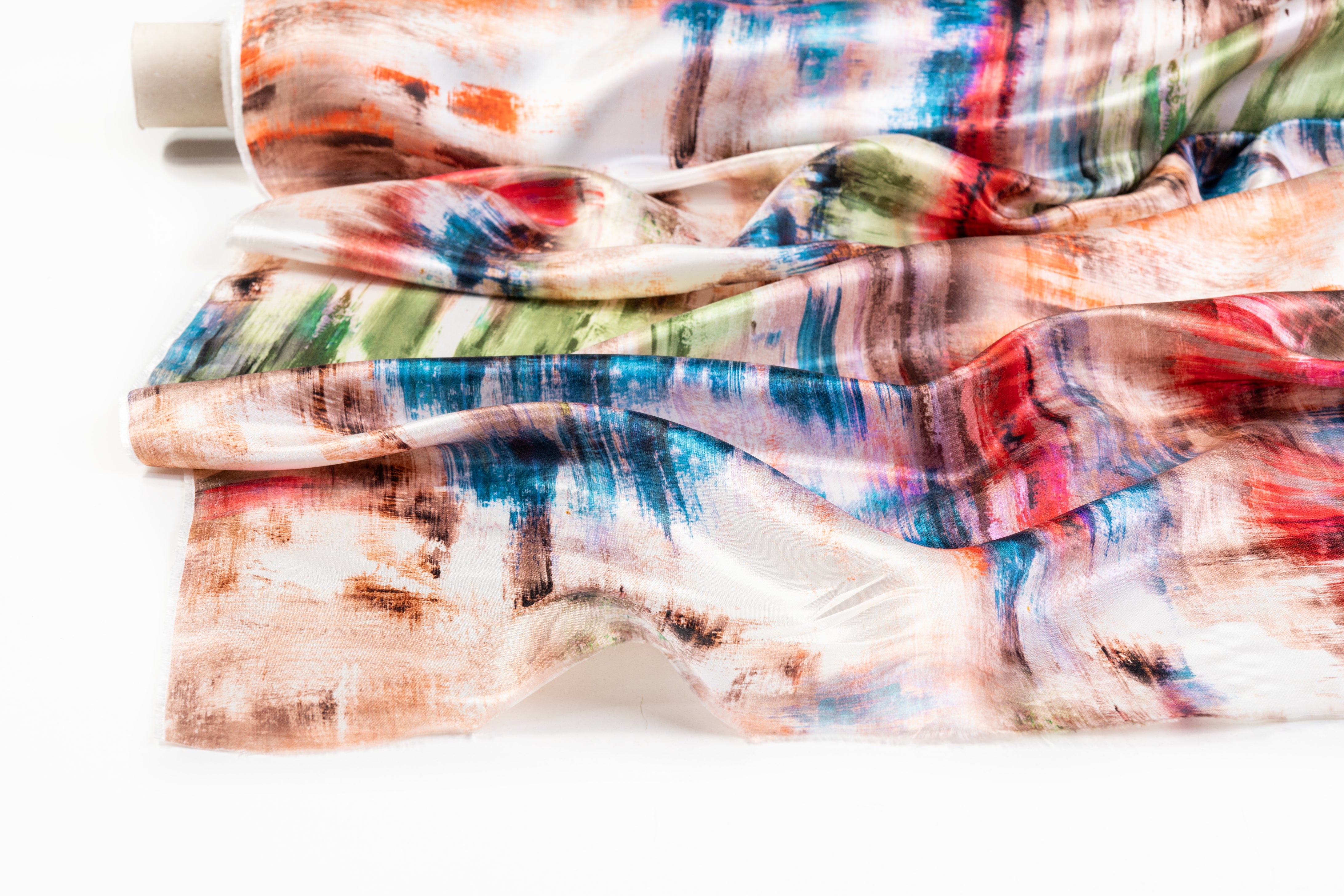 Abstract Italian Silk Charmeuse - Multicolor