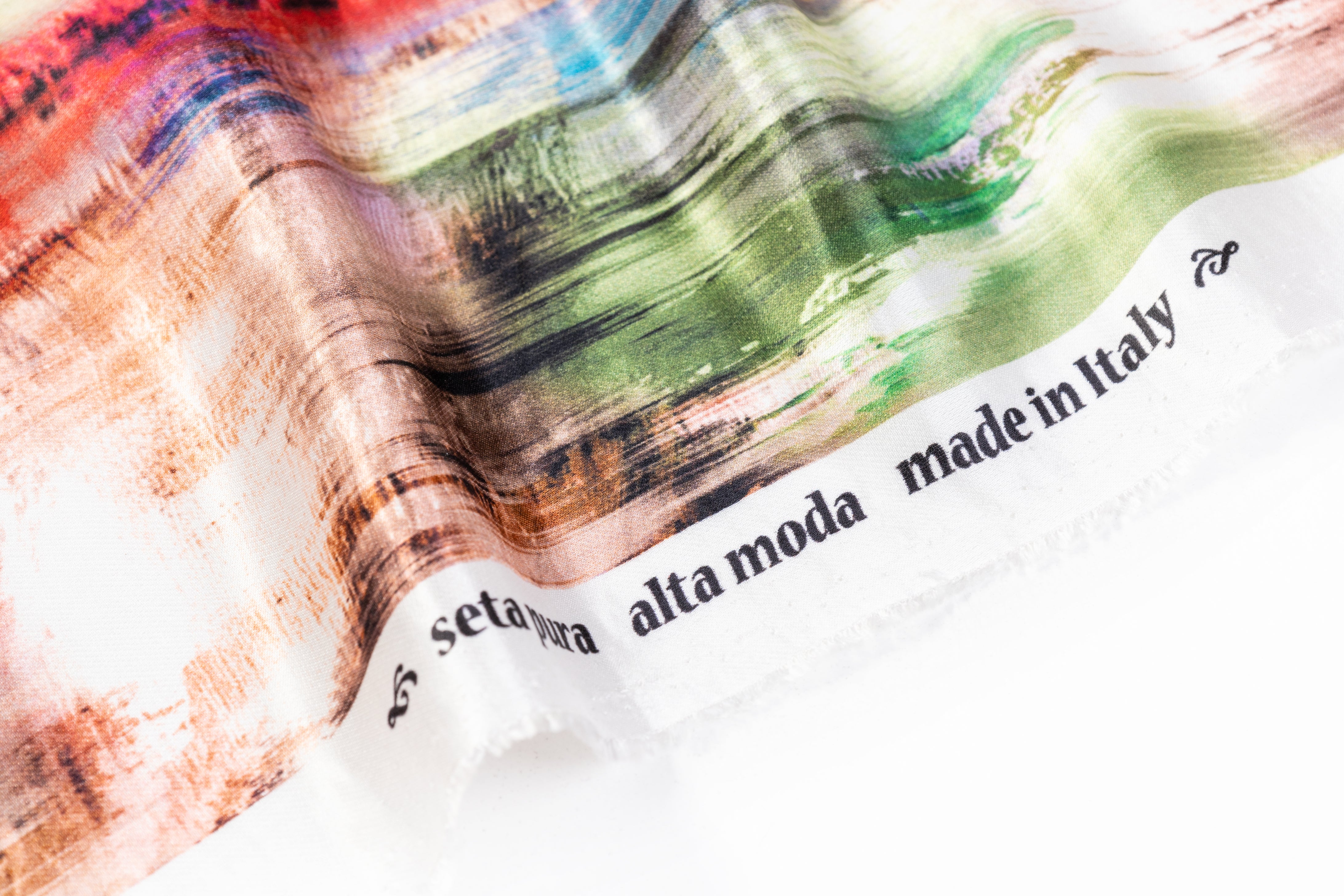 Abstract Italian Silk Charmeuse - Multicolor