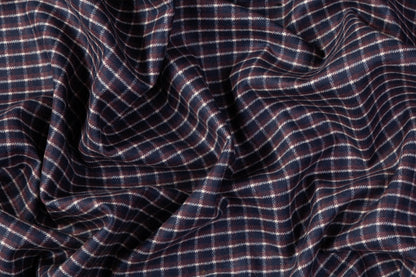 Double Faced Italian Wool Coating - Navy / Plum