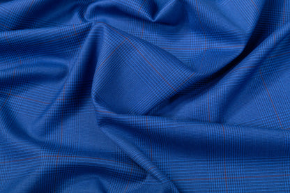 Glen Check Italian Wool Suiting - Blue