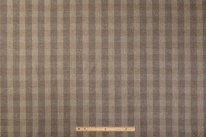 Checked Cashmere Wool Suiting - Desert Brown