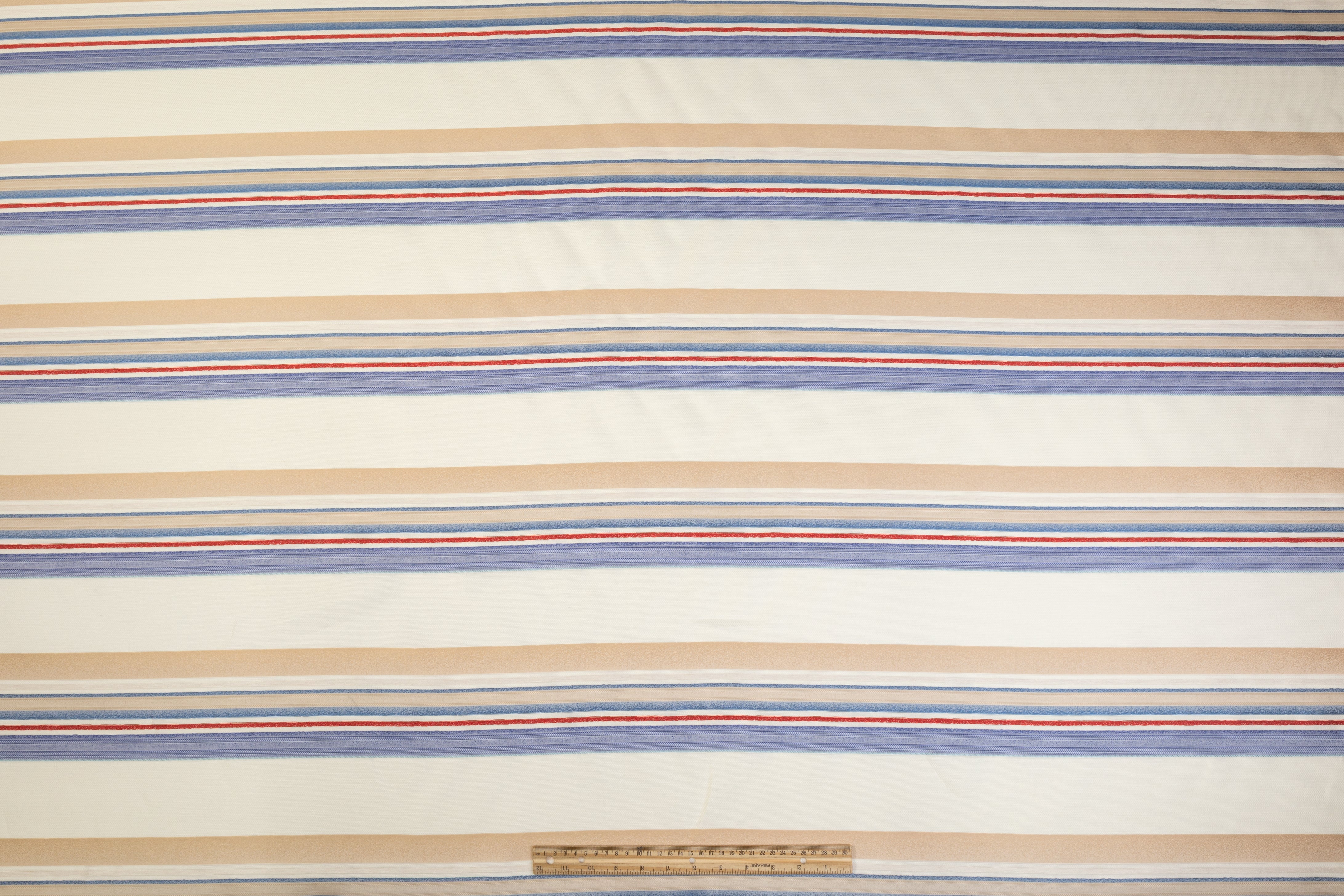 Striped Silk and Linen Blend - White / Beige / Blue / Red