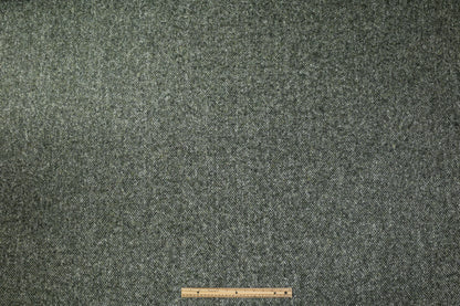 Italian Herringbone Wool Coating - Green