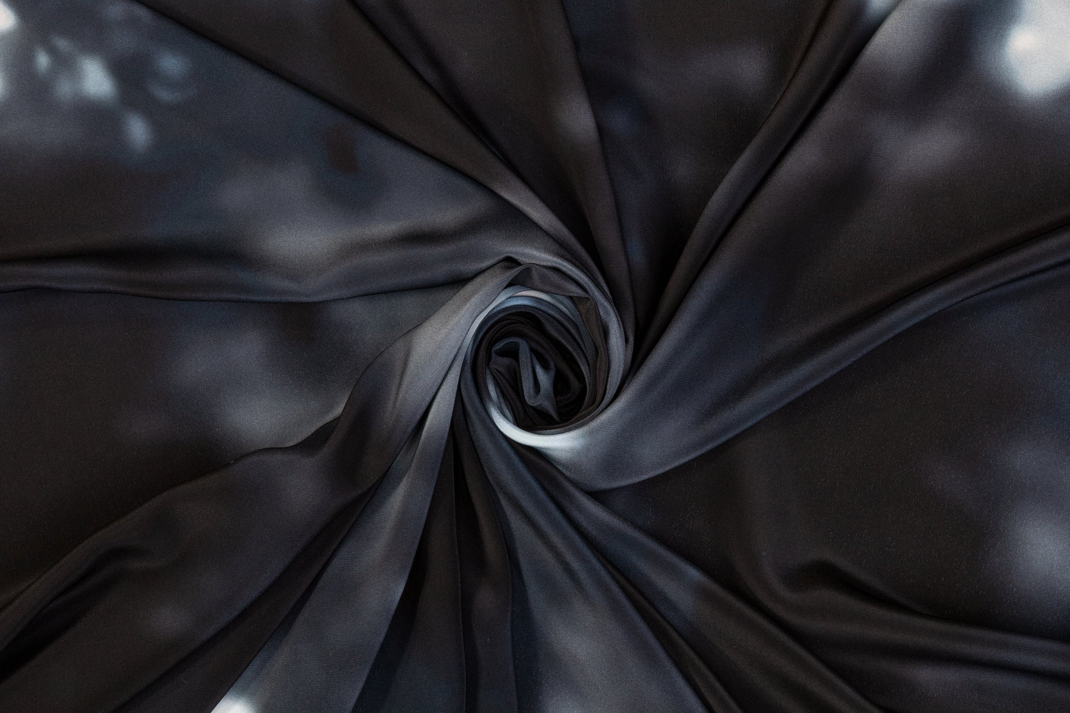 Smoke Blue Silk Crepe de Chine Fabric