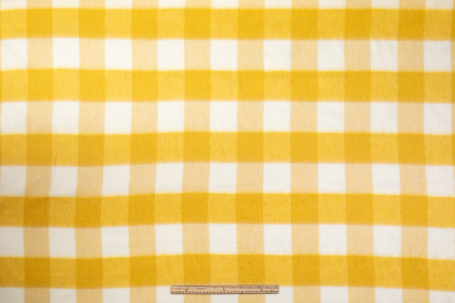 Checked Italian Wool Blend Coating - Yellow / White