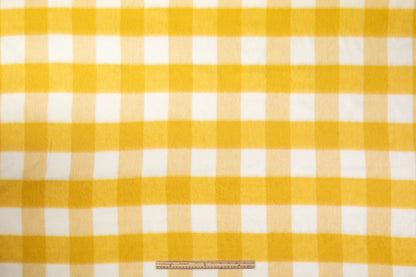Checked Italian Wool Blend Coating - Yellow / White