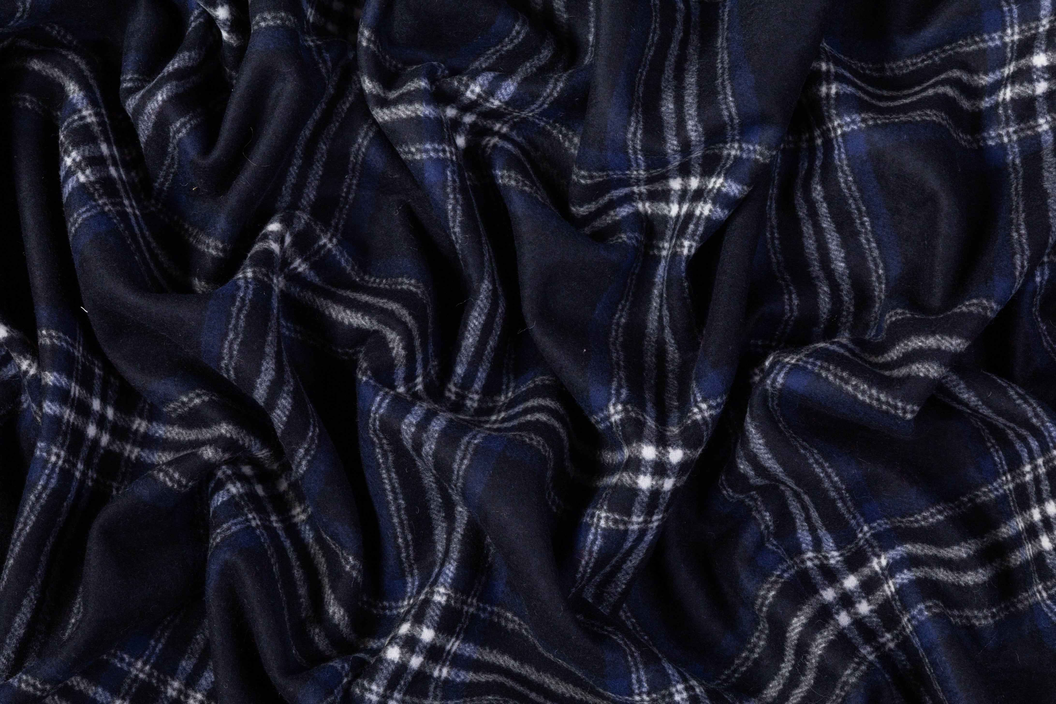 Double Faced Italian Wool Blend Coating - Navy Blue