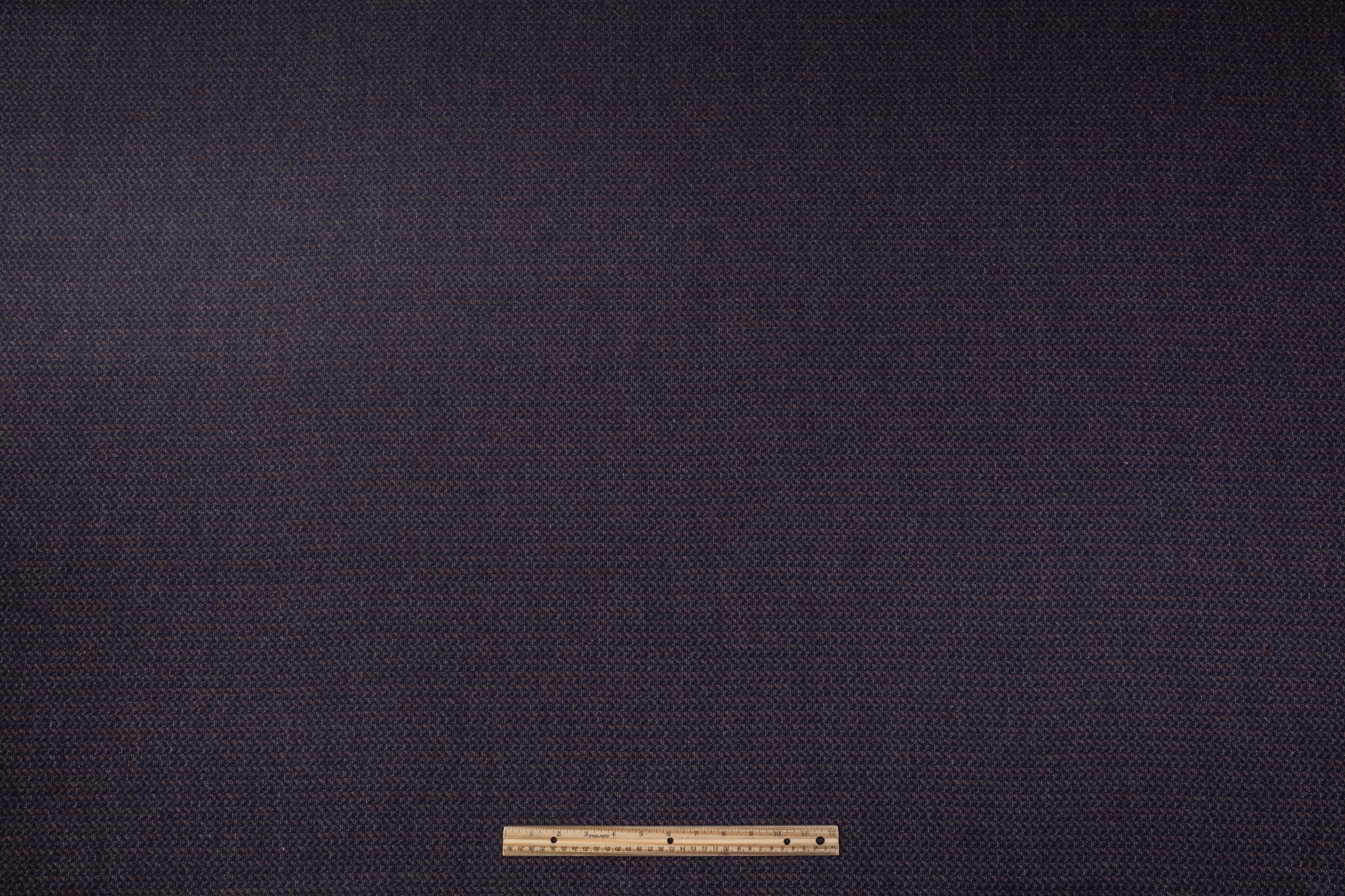 E. Thomas - Italian Wool Cashmere Tweed Suiting - Navy / Brown