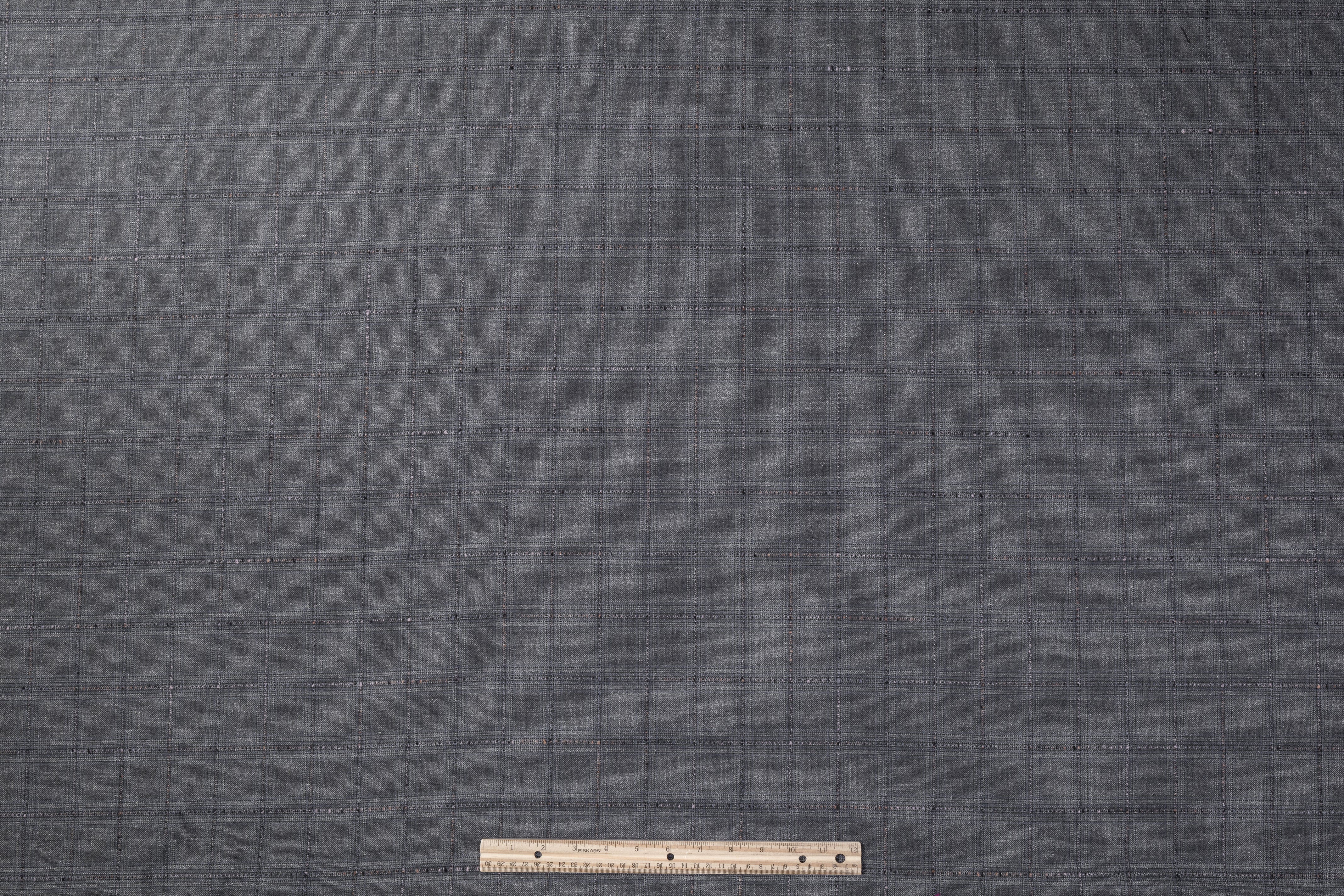 Reda - Checked Italian Cotton Wool Suiting - Gray / Blue