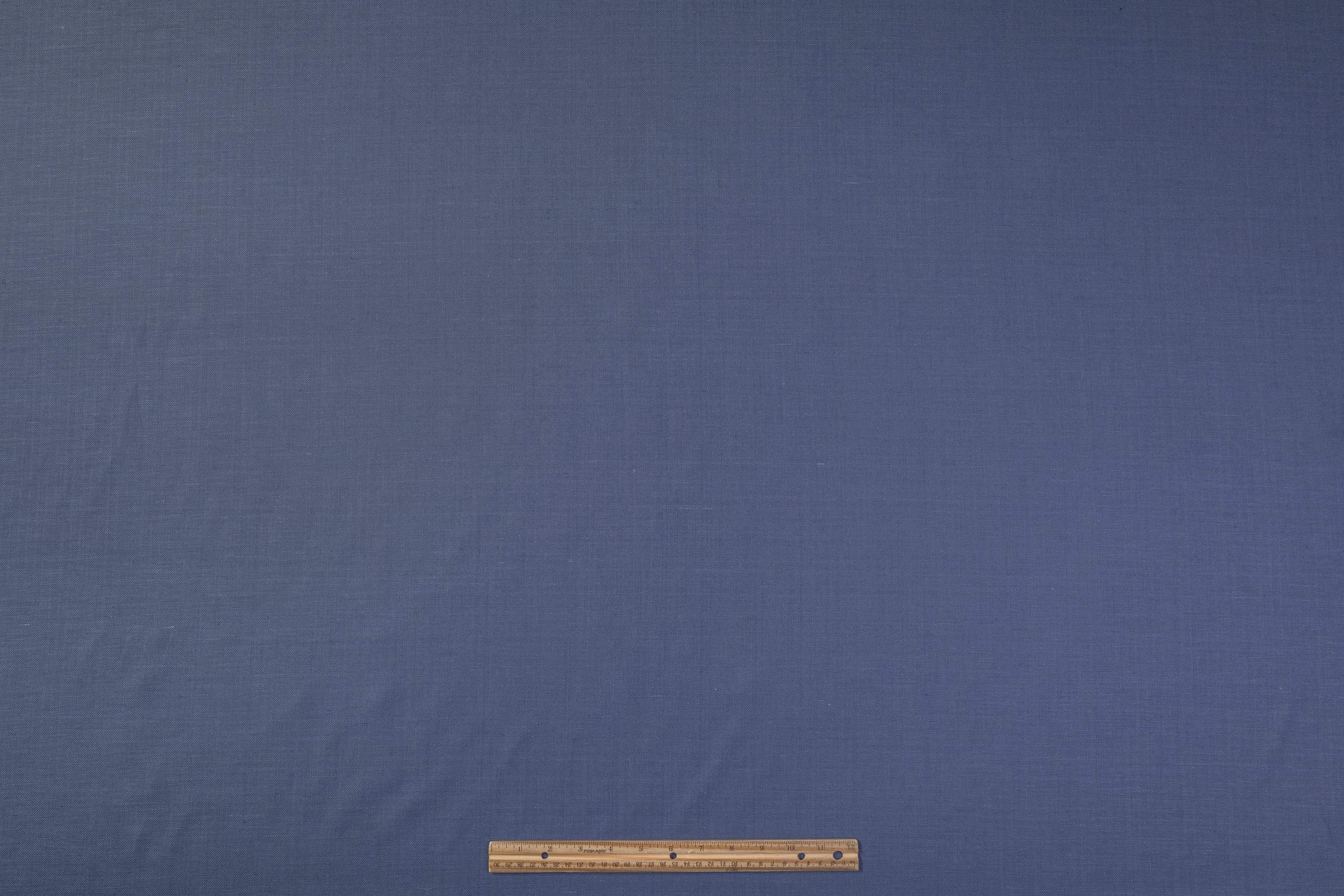 Herringbone Italian Wool Linen Suiting - Dusty Blue
