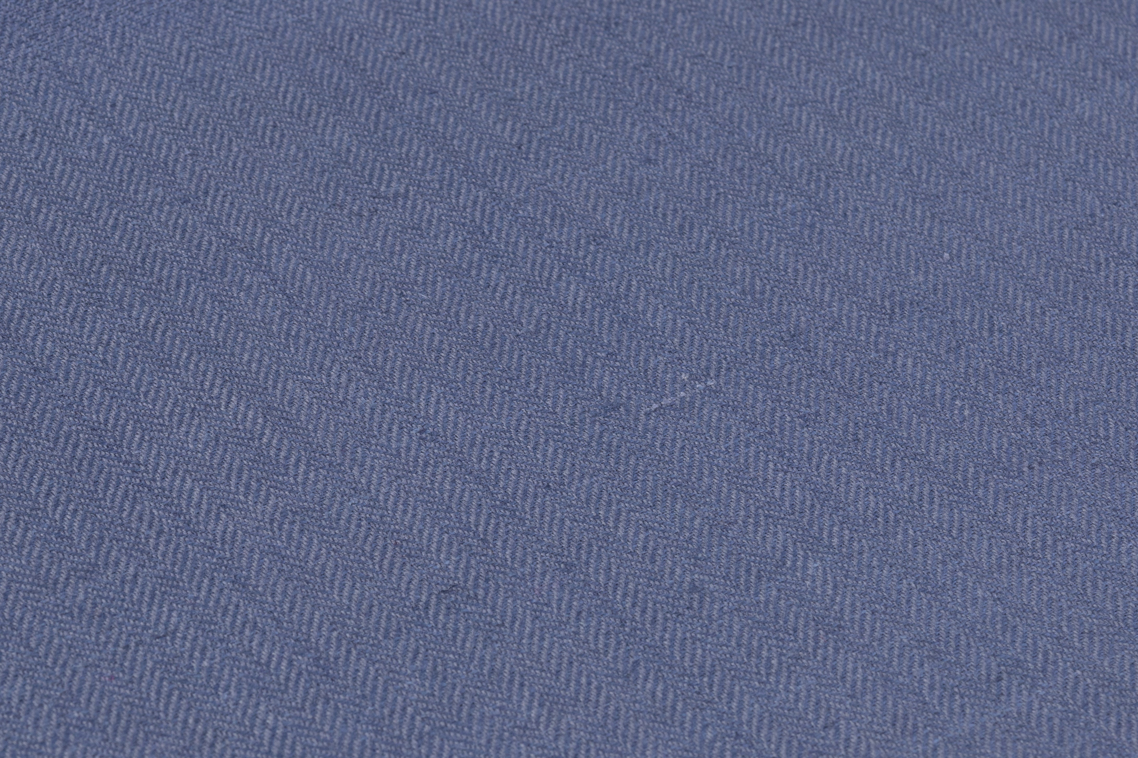 Herringbone Italian Wool Linen Suiting - Dusty Blue