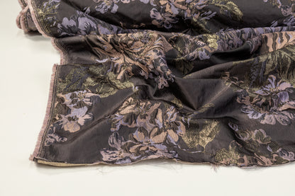 Crushed Floral Metallic Brocade - Lavender / Blush / Dusk
