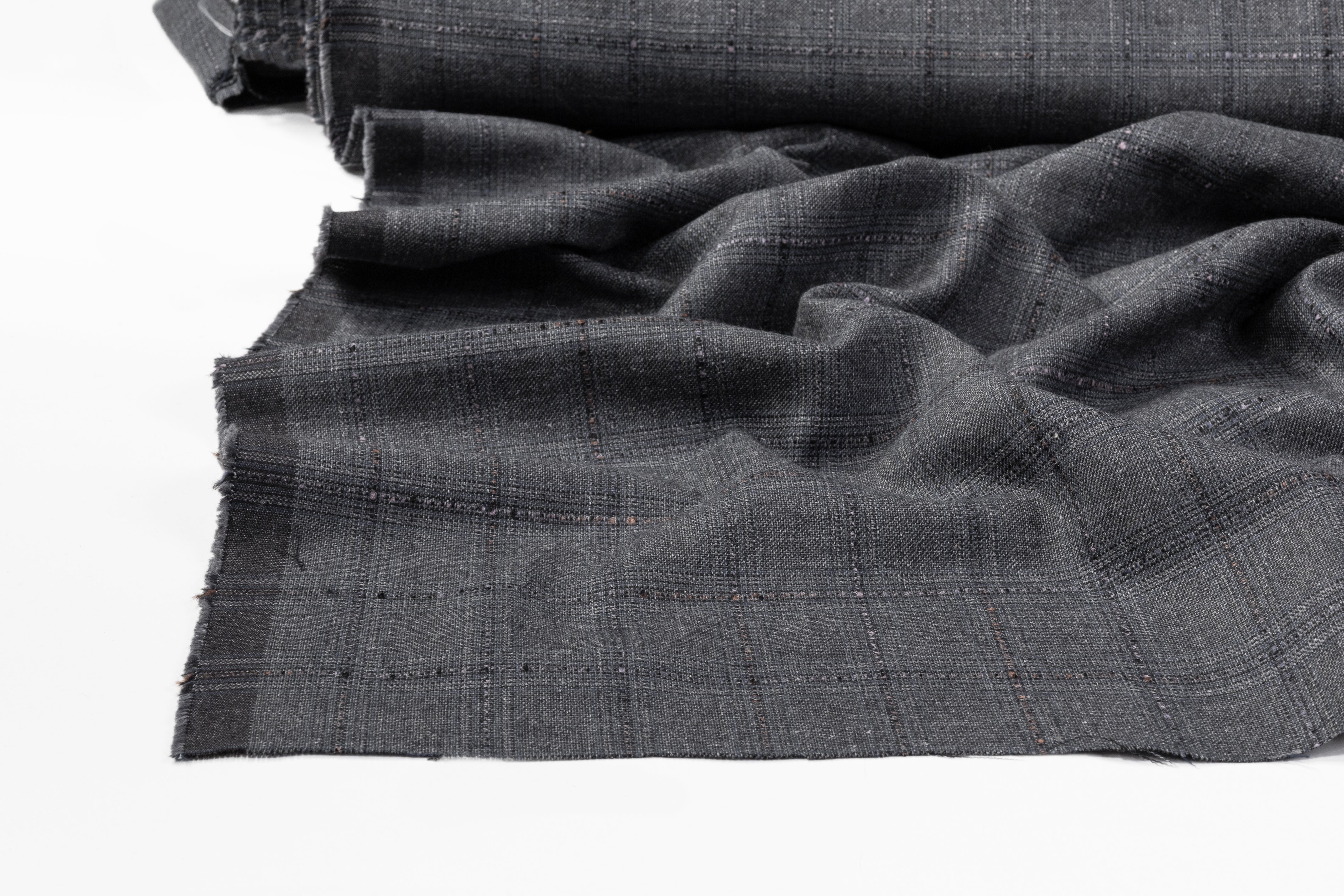 Reda - Checked Italian Cotton Wool Suiting - Gray / Blue