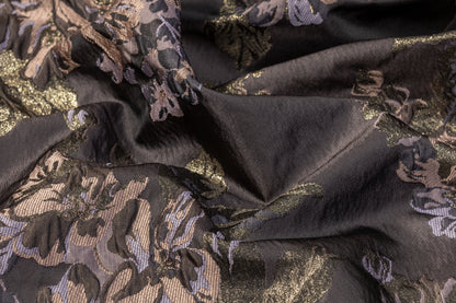 Crushed Floral Metallic Brocade - Lavender / Blush / Dusk