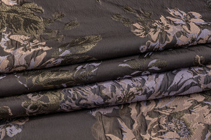 Crushed Floral Metallic Brocade - Lavender / Blush / Dusk