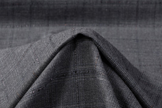 Reda - Checked Italian Cotton Wool Suiting - Gray / Blue