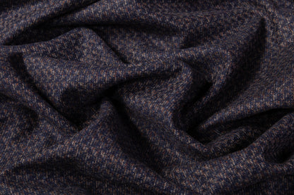 E. Thomas - Italian Wool Cashmere Tweed Suiting - Navy / Brown