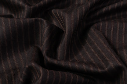 Striped Superfine Worsted Wool - Brown
