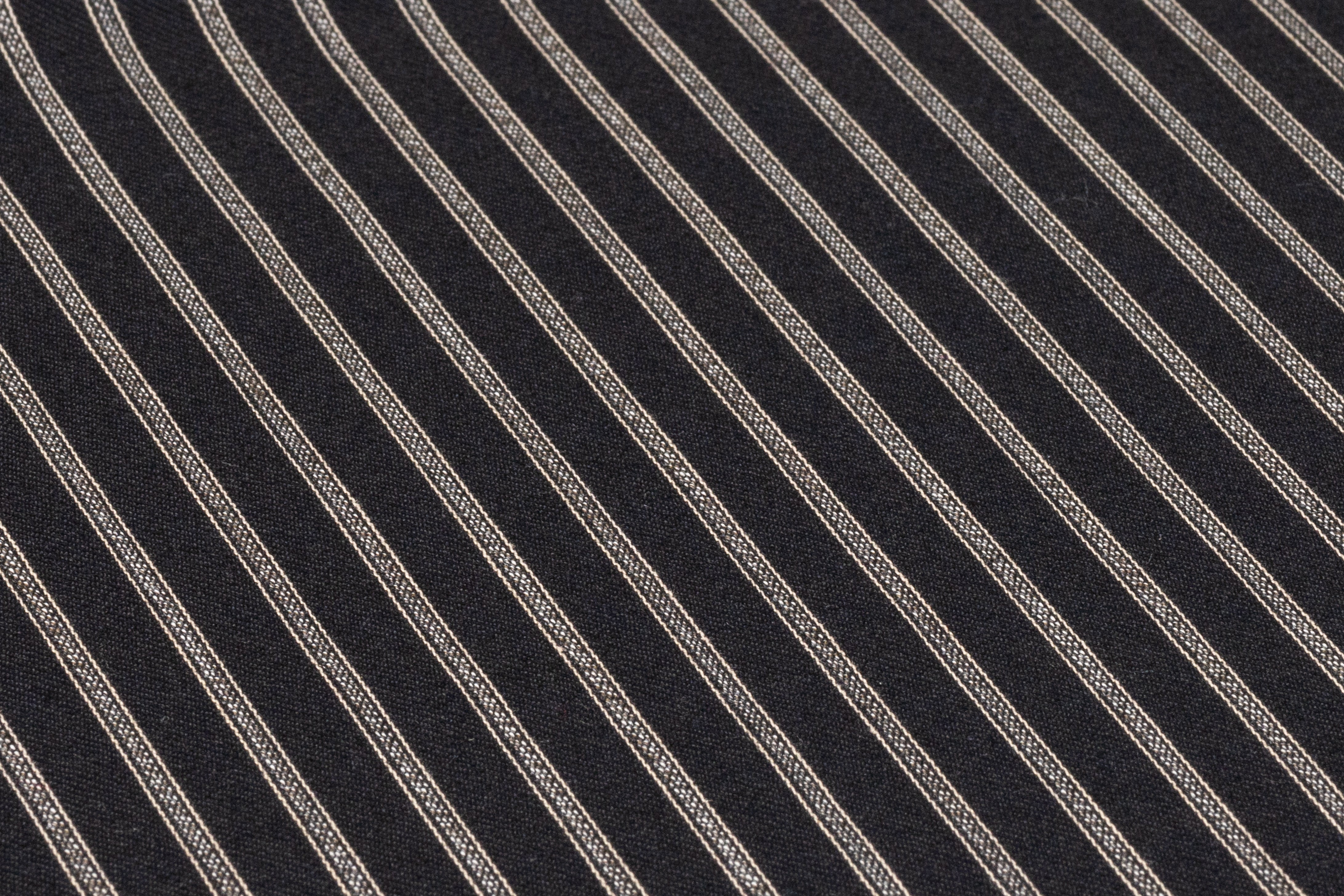 Striped Italian Wool Suiting - Black / Off White