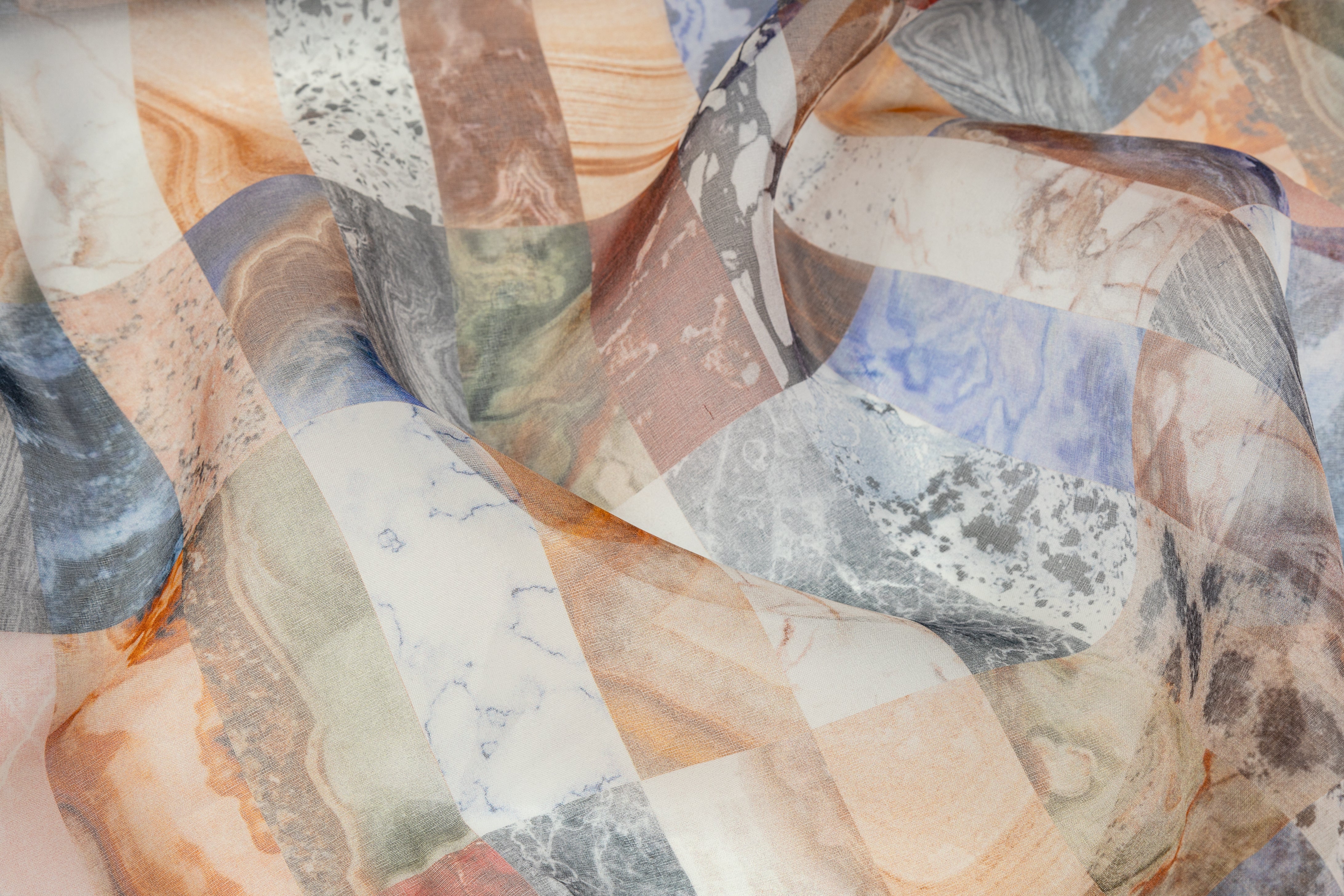 Rock Print Silk Organza - Multicolor