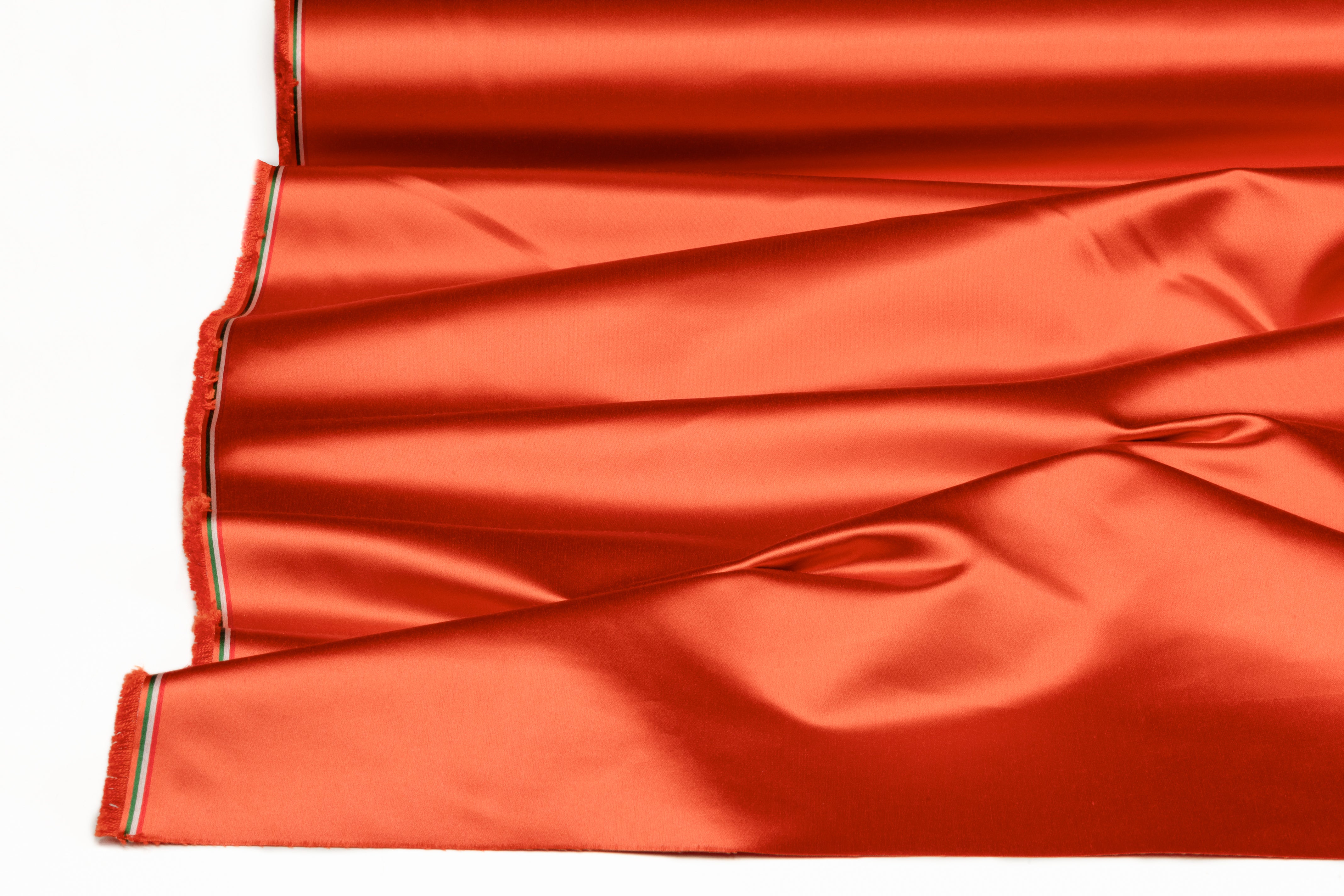 Italian Silk Viscose Duchess Satin - Burnt Orange