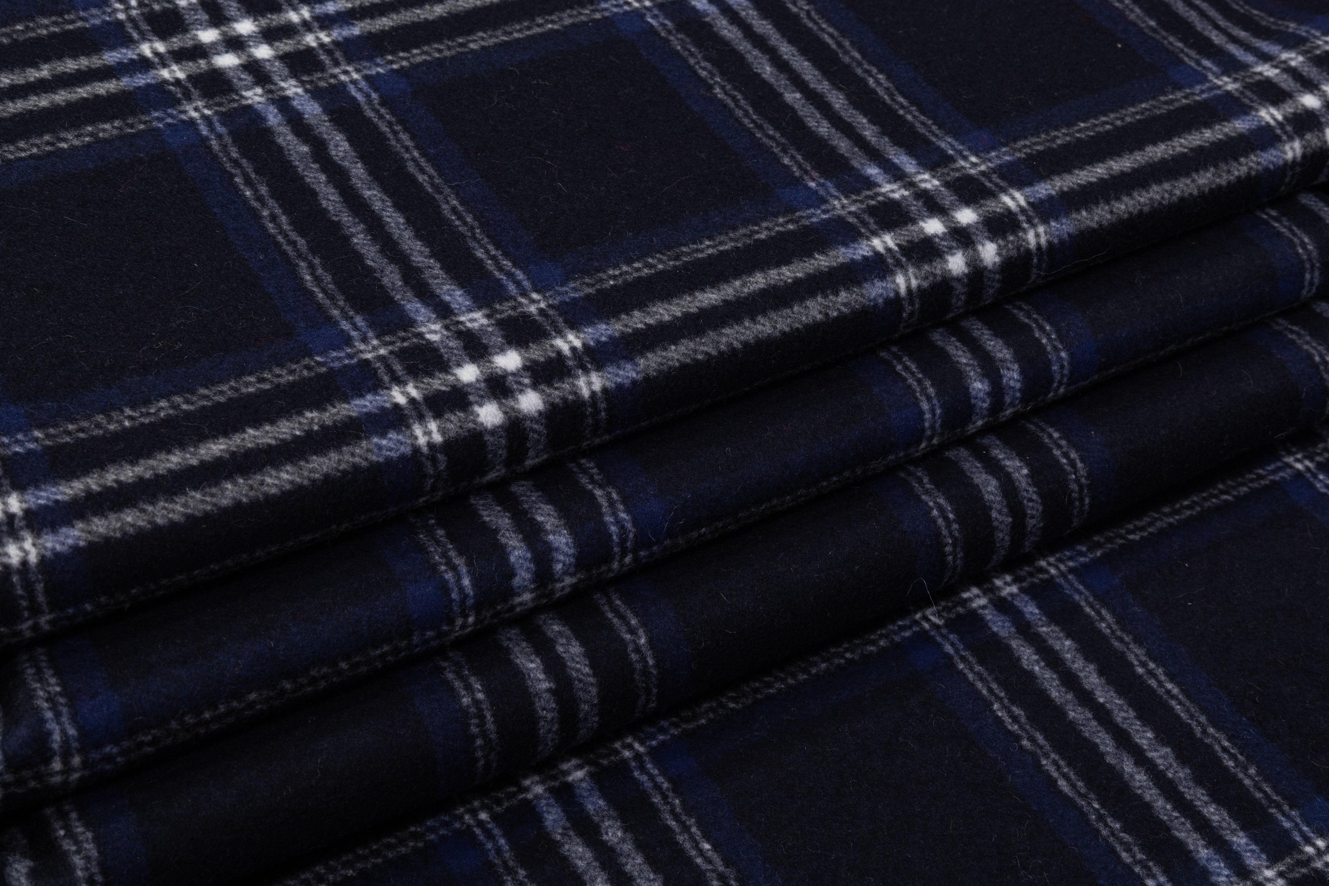 Double Faced Italian Wool Blend Coating - Navy Blue