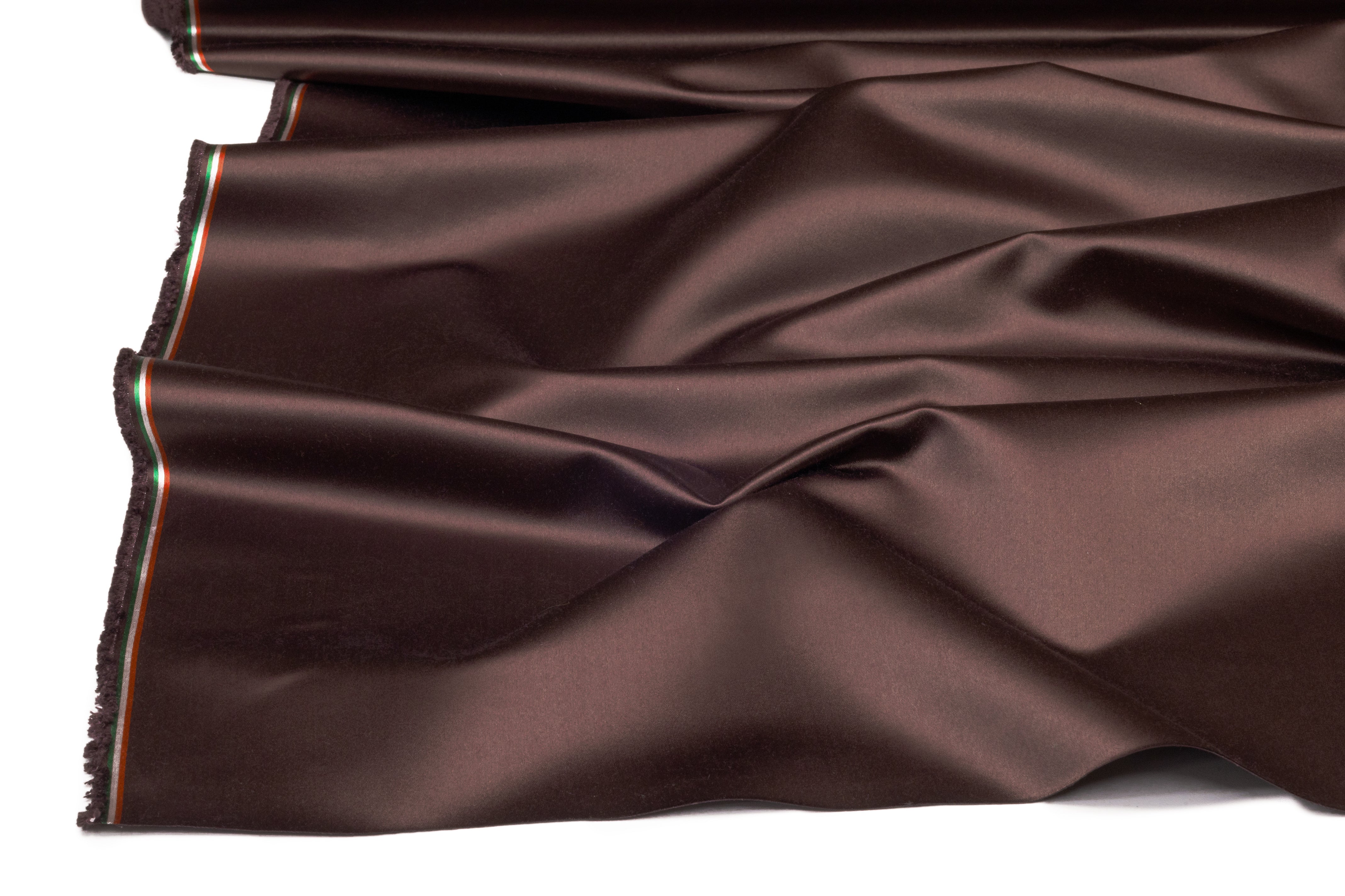 Italian Silk Viscose Duchess Satin - Dark Brown