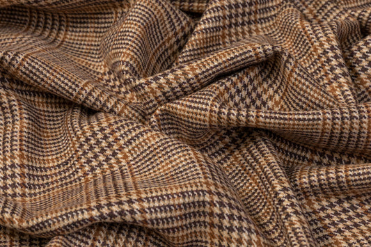 Glen Check Wool Suiting - Brown