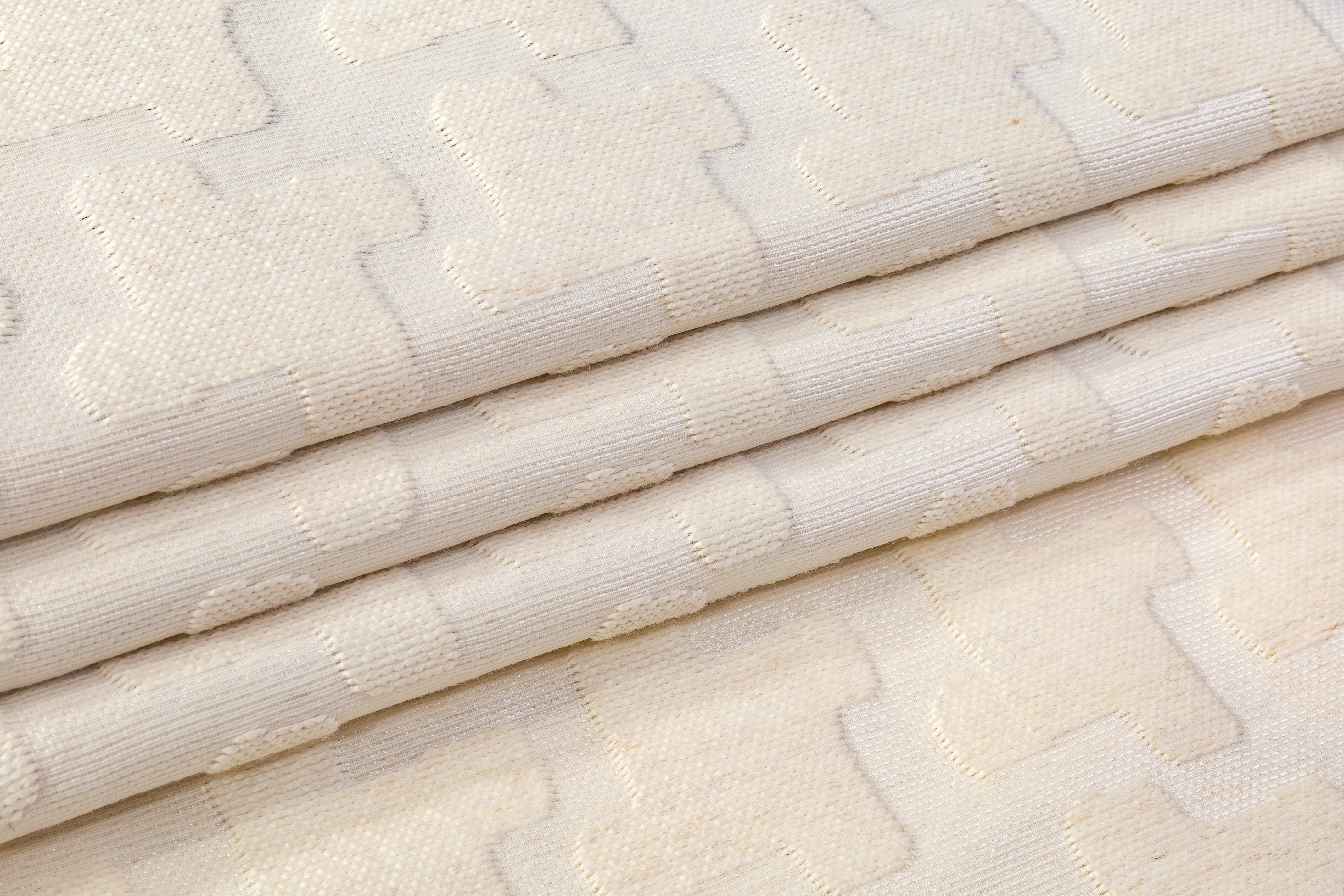 Metallic Italian Wool Cotton Brocade - Off White